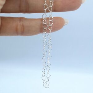 Tornozeleira Elos corações 0,3mm 21,5cm Prata 925