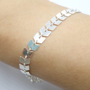 Pulseira Escama de peixe 19cm Prata 925