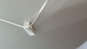 Colar Pingente Palito 3D Prata 925