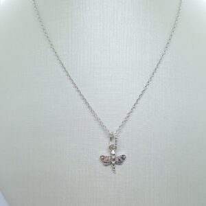 Colar Libélula Cravejado Pand Prata 925 - Importado