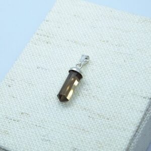 Pingente Cristal fumê 15mm Prata 925