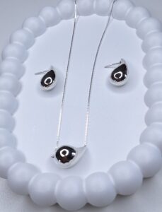 Colar Pingente Gota Eletroformação 3D Prata 925 - Importado