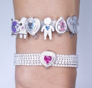 Pulseira malha ajustável de charms estilo relógio 20cmx8mm aço inoxidável