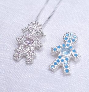 Pingente Menina coração zircônia Rosa cravejado 15mmx9mm Prata 925