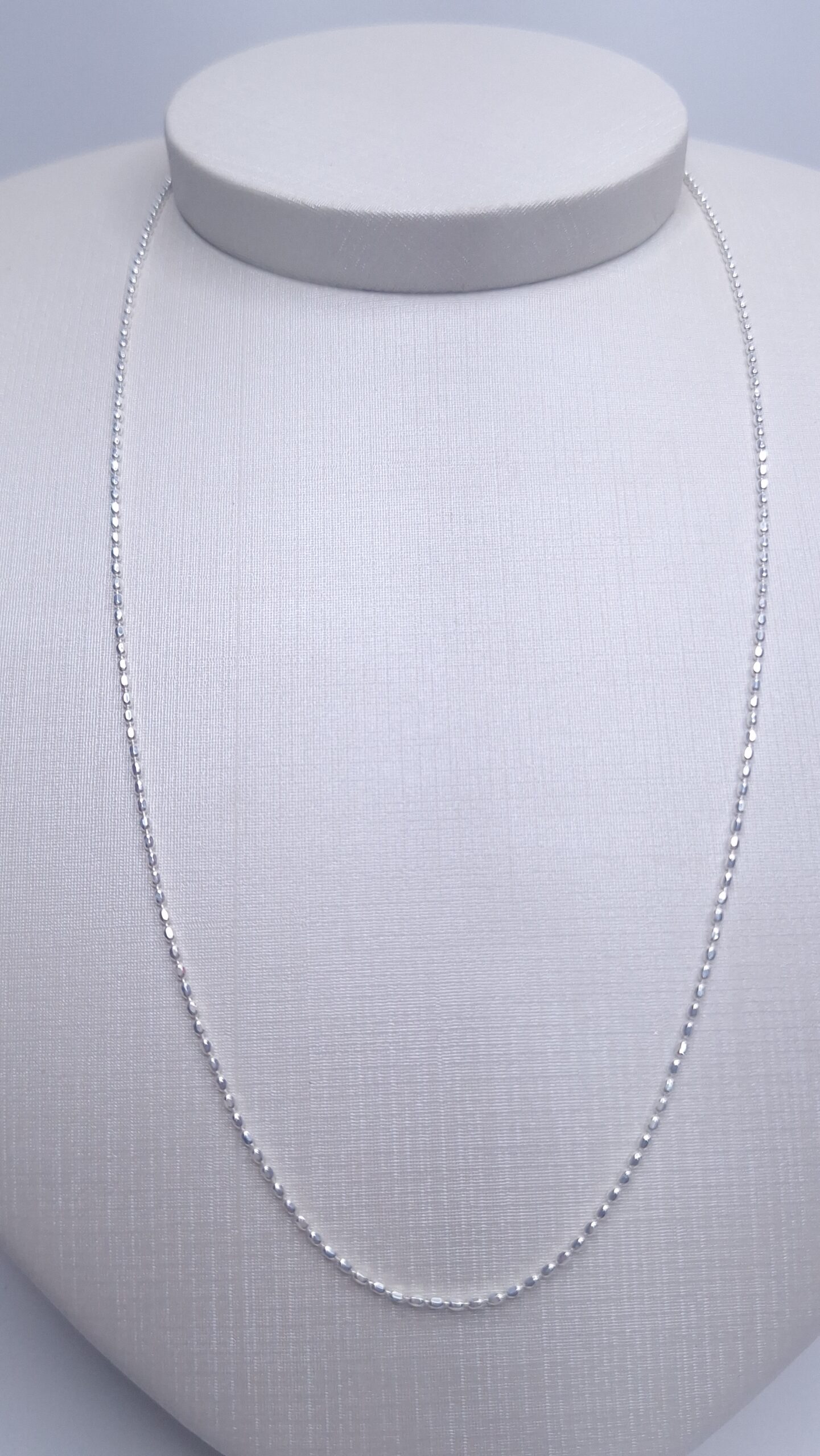 Corrente Micro bolinha 1mm 45cm Prata 925