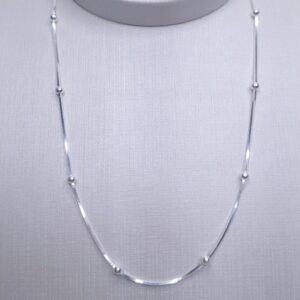 Corrente Rabo de rato laminada 40cm Prata 925