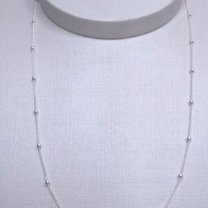 Corrente Grume com bolinhas 40cm Prata 925