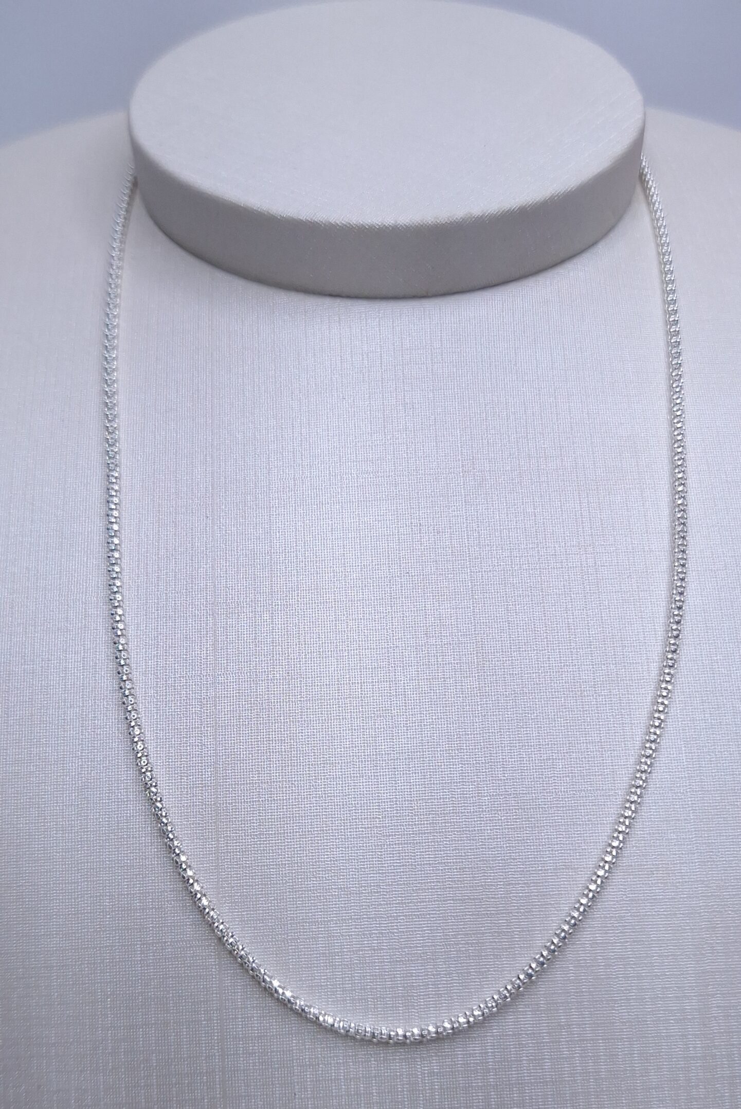 Corrente Pipoca 1,3mm 40cm Prata 925