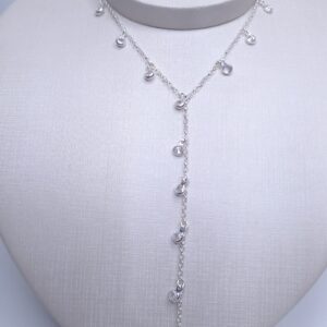 Colar Choker Ponto de Luz Gravata Prata 925