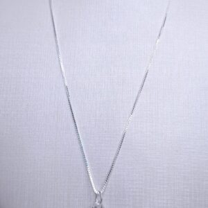 Colar gargantilha ponto de luz gota cristal Prata 925