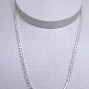 Colar Riviera Gota zircônia cristal 40cm folheada Prata 925