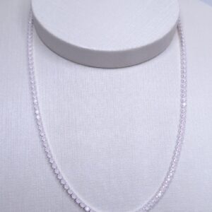 Colar Riviera rosa bebê 2mm 40cm folheada Prata 925