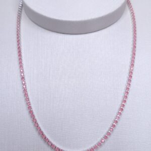 Colar Riviera vermelha 2mm 40cm folheada Prata 925