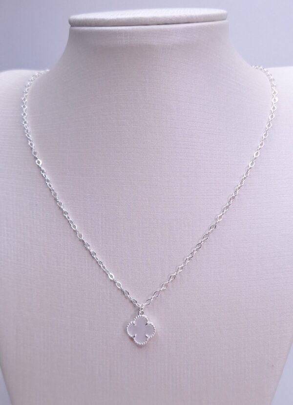 Colar Chocker Trevo Madrepérola Prata 925
