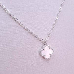Colar Chocker Trevo Madrepérola Prata 925