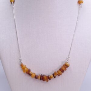 Colar de Âmbar Báltico natural original e Prata 925