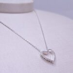 Colar Pingente Coração vazado Gratidão Prata 925