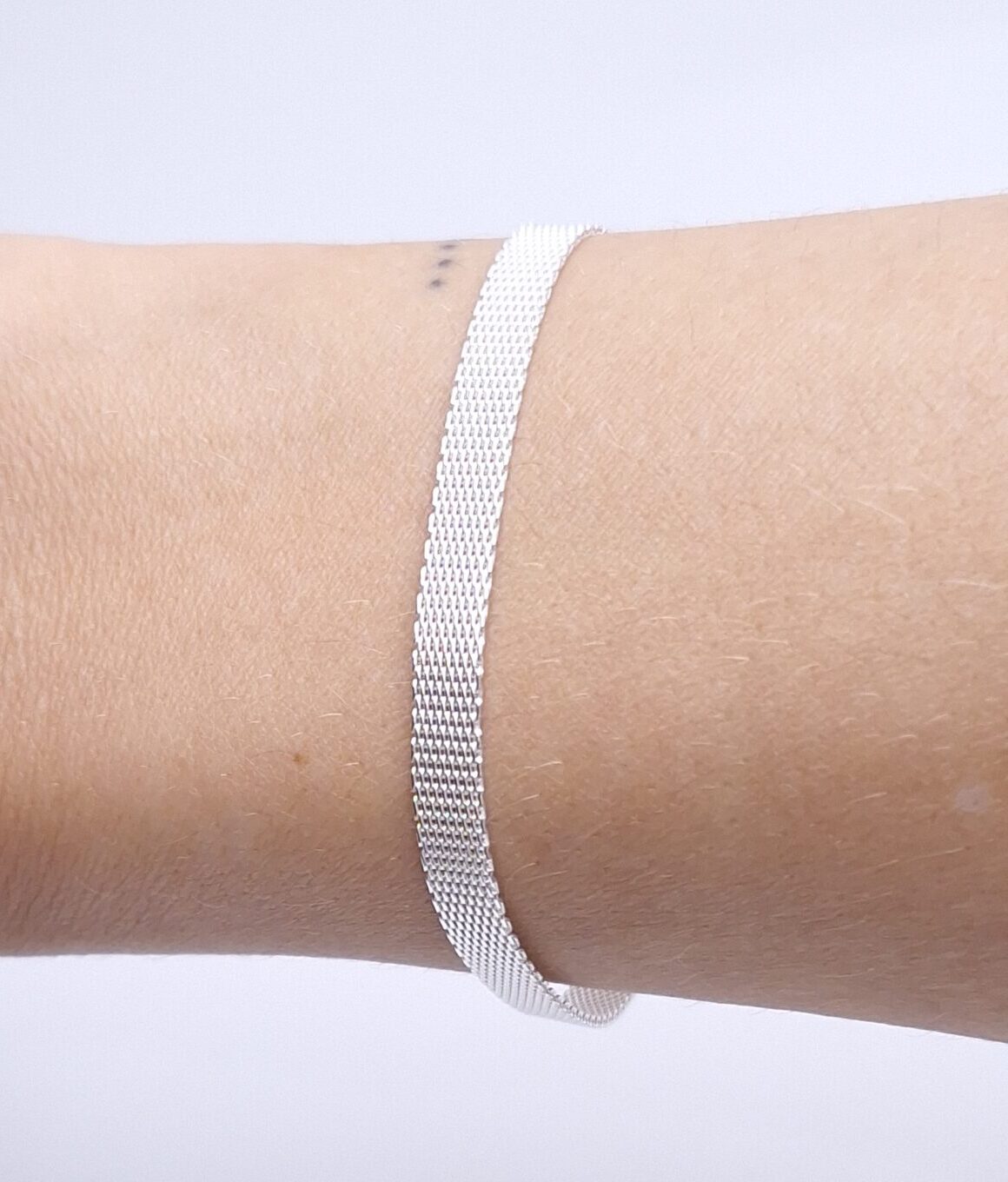 Pulseira Esteira 5mm 18cm Prata 925