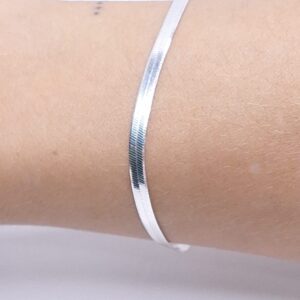 Pulseira laminada 4mm 18cm Prata 925