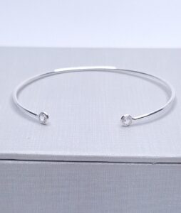 Bracelete ponto de luz duplo fio redondo Prata 925