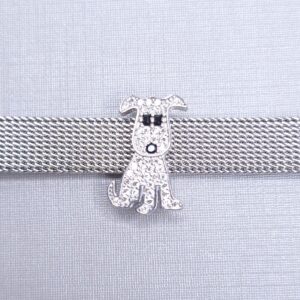 Pingente Charm Dog Zirconia cravejado 10mx10mm Prata 925
