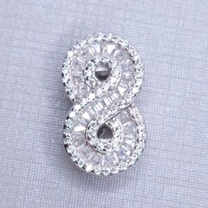 Pingente Charm Infinito cravejada Zirconia cravejado 10mx17mm Prata 925