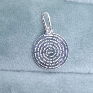 Pingente Circulo Oração Pai Nosso 10mm Prata 925