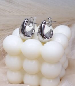 Brinco Gota Lisa 22mm B. Ródio