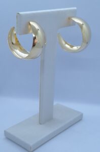 Brinco Argola Bold Acetinada 32mm B. Ouro 18k