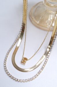 Colar Fita Lisa 4mm 35/40cm Duo Banho de Ouro 18k