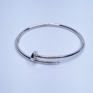 Bracelete Prego liso insp. alta joalheria Banho de Ródio