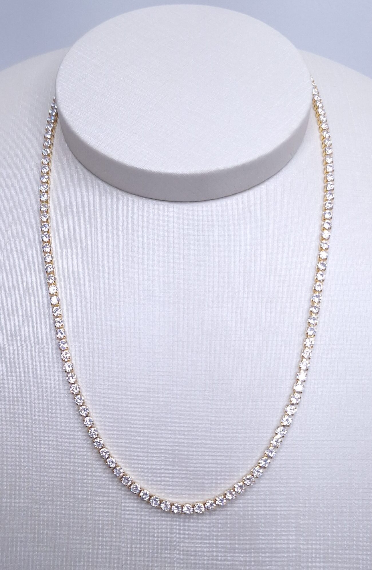 Colar Riviera 3mm 41cm com extensor 8cm Banho de Ouro 18k