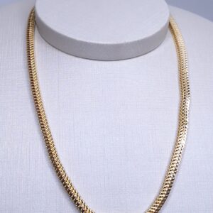 Chocker Corrente Groumet 4mm 35/45cm Banho de Ouro 18k