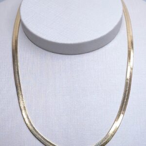 Colar Fita Lisa 4mm 35/40cm Duo Banho de Ouro 18k