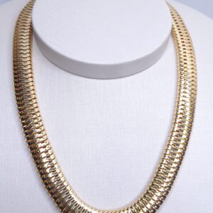 Chocker Corrente Malha 0,9mm 5mm 35/45cm Banho de Ouro 18k