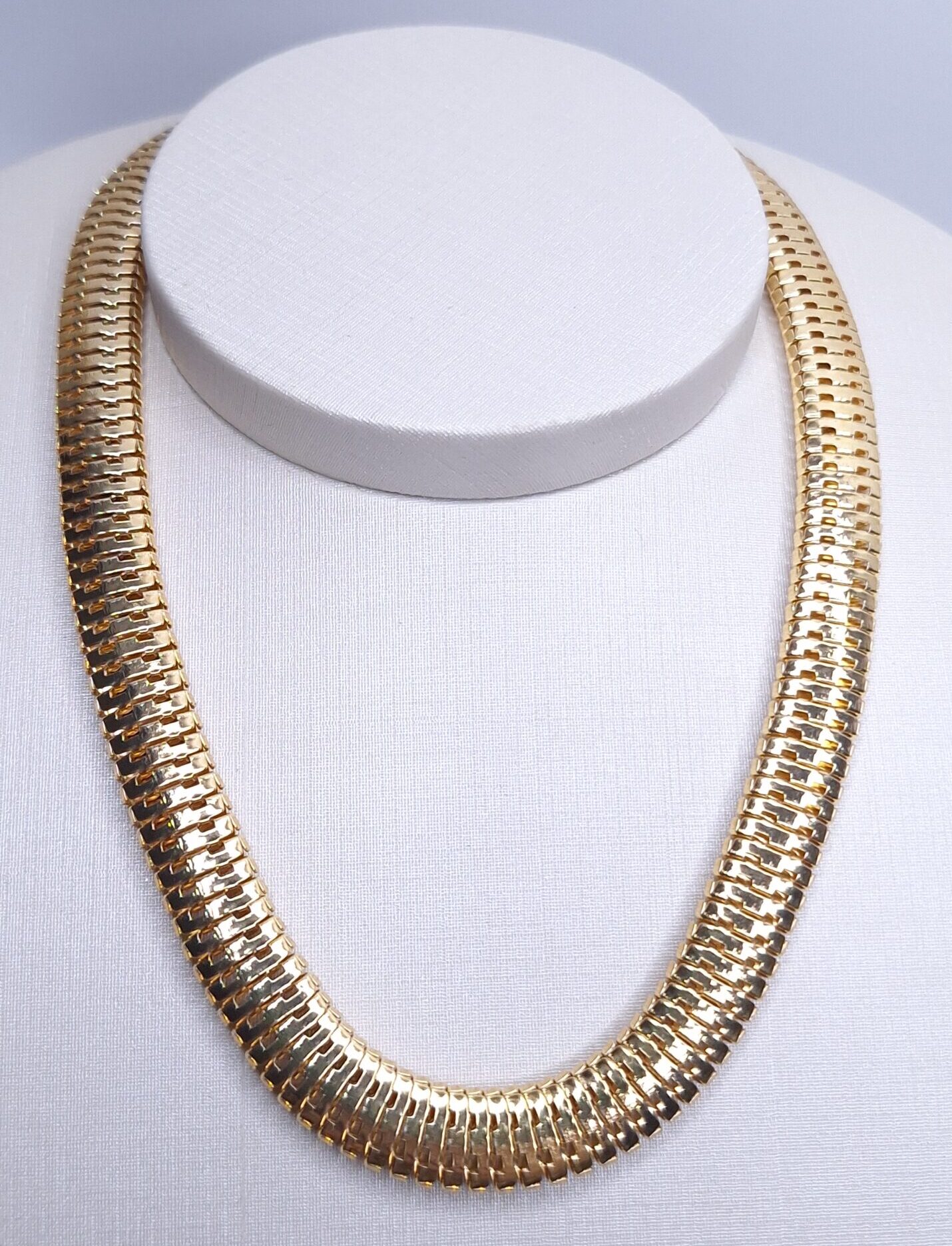 Chocker Corrente Malha 0,9mm 5mm 35/45cm Banho de Ouro 18k