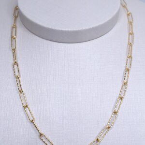 Colar chocker elos finos acetinado 40cm Banho de Ouro 18k