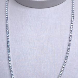 Colar Riviera zircônia 3mm 41cm com extensor de 8cm Banho de Ródio