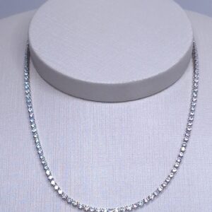 Colar Chocker Riviera zircônia 2mm 31cm com extensor de 8cm Banho de Ródio