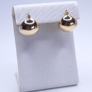 Brinco Argola redonda lisa 17mm Fecho italiano B. Ouro 18k