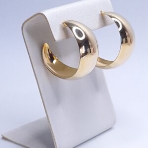 Brinco Argola Bold Acetinada 32mm B. Ouro 18k