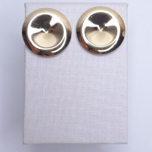 Brinco Botão redondo liso 30mm B. Ouro 18k