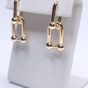 Brinco Argola Tiff inspiração alta joalheira B. Ouro 18k