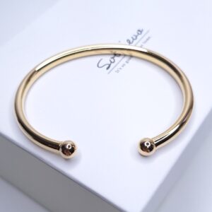 Bracelete liso Tubo 4mm Banho de Ouro 18k