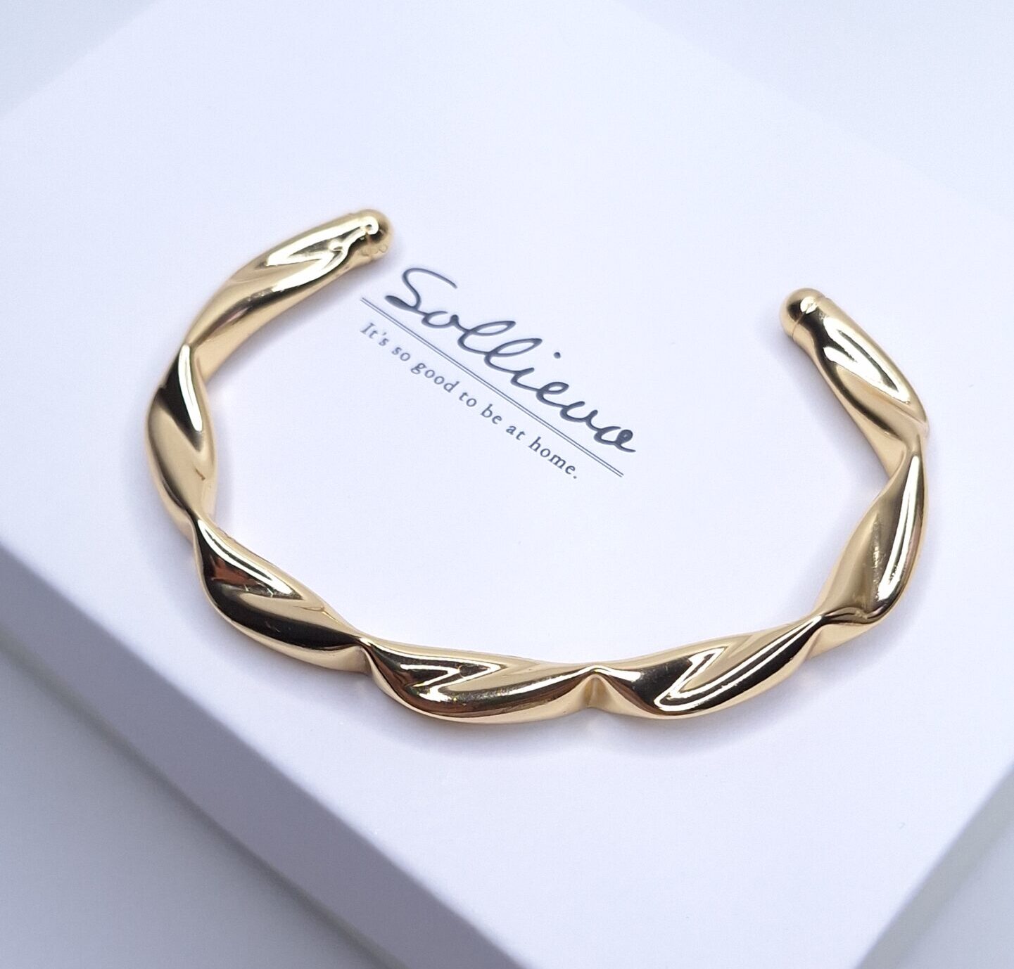 Bracelete Tubo trabalhado Banho de Ouro 18k