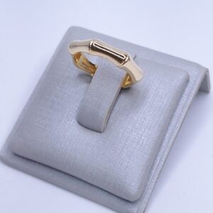 Anel Sextavado liso Banho de Ouro 18k