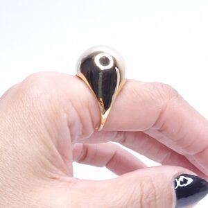 Anel Maxi redondo liso reguável Banho de Ouro 18k