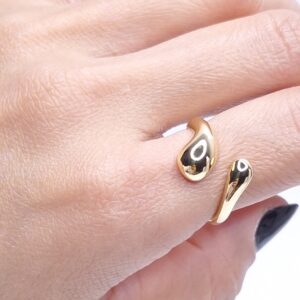 Anel Gotas regulável Banho de Ouro 18k