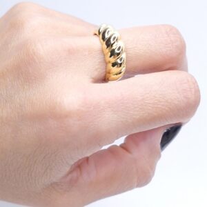 Anel Croissant Banho de Ouro 18k