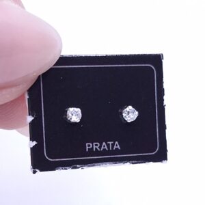 Brinco Ponto de luz Zirconia 2mm Prata 925